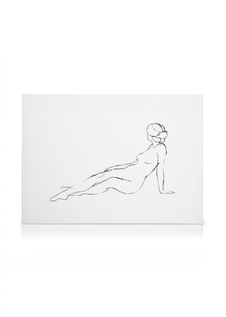 Canvas Prints - Nude Lines No2 Canvas print (50x70 cm - Black Frame) - Poster Store