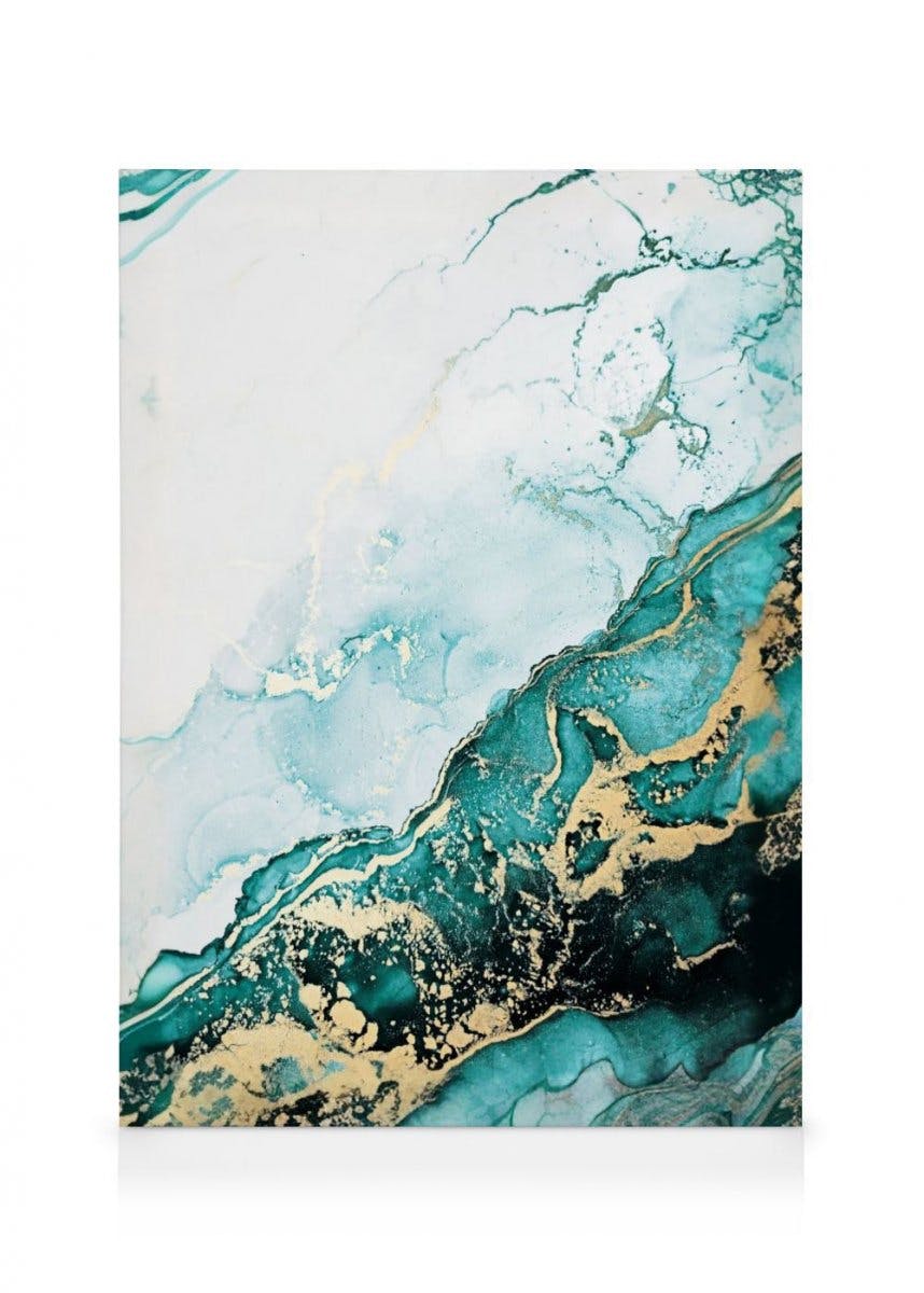 Turquoise Goud No1 Canvas (50x70 cm) - Poster Store