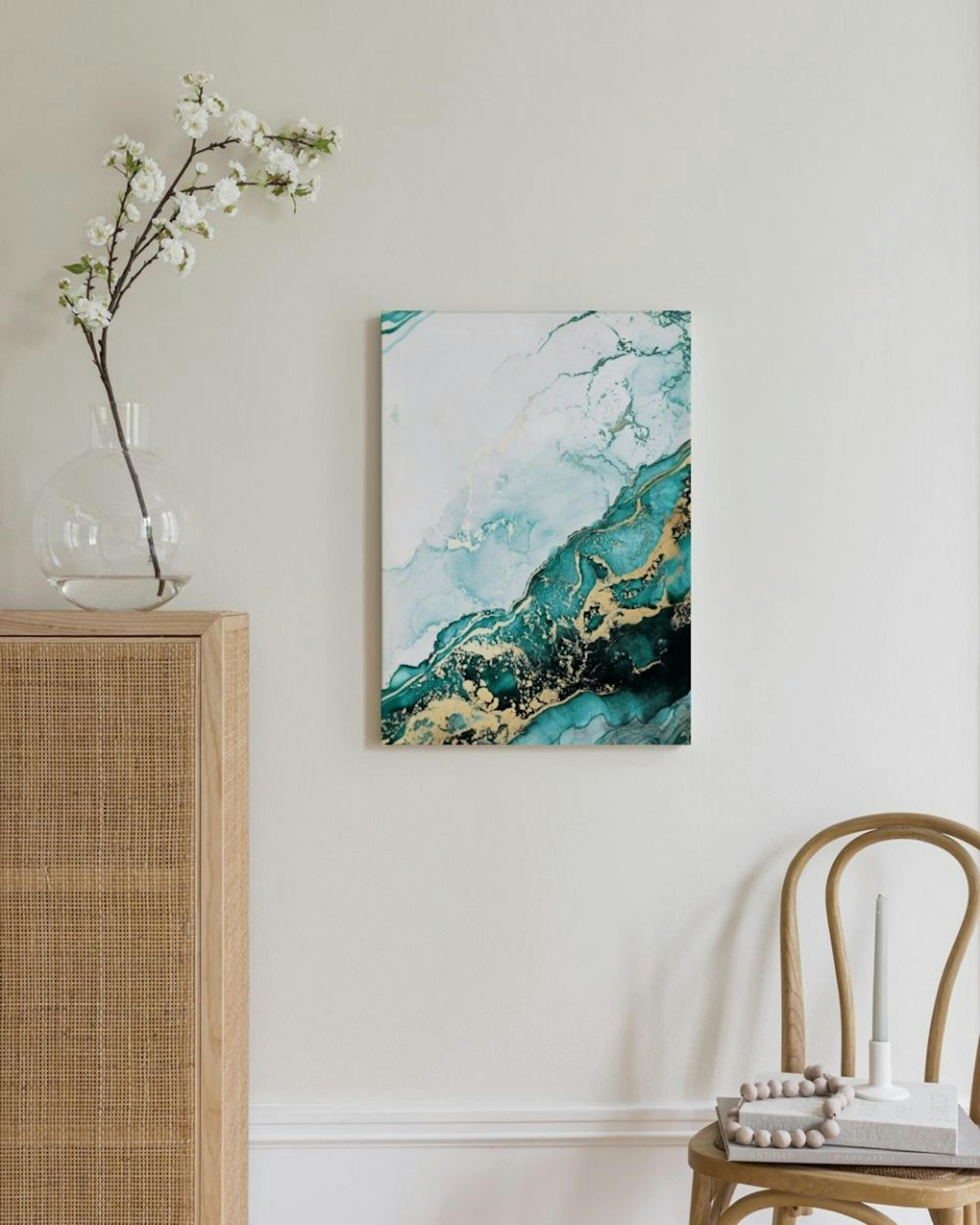 Turquoise Gold No1 Canvas Print thumbnail