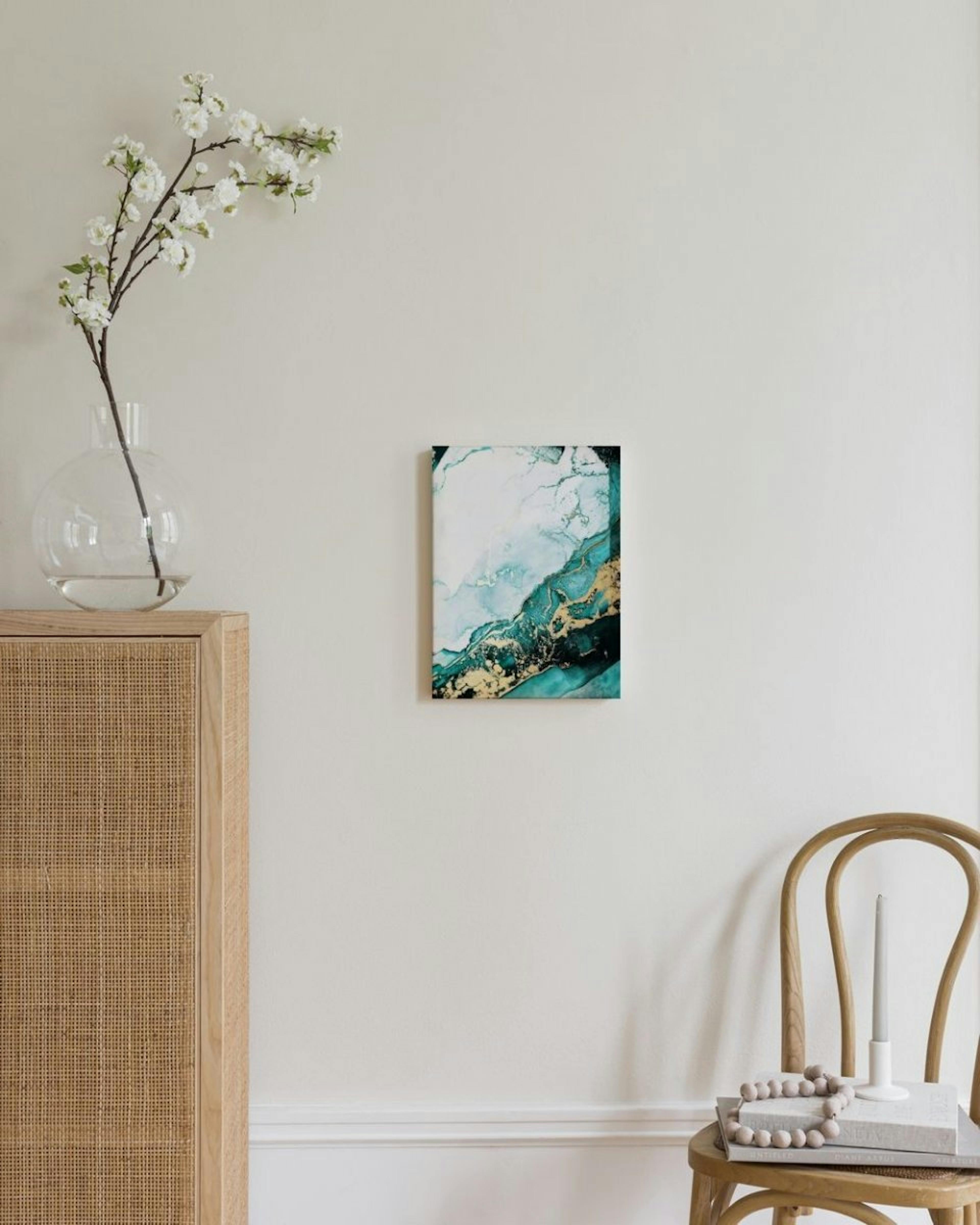 Turquoise Gold No1 Canvas Print thumbnail