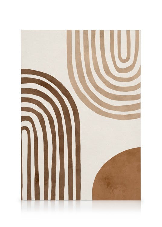 Canvastavlor - Brun Båge Illustration Nr2 Canvastavla (50x70 cm) - Poster Store