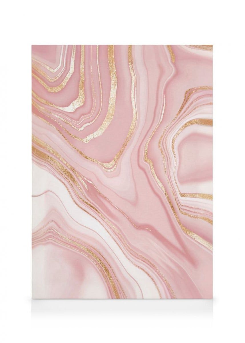Golden Pink No1 Stampa su tela (30x40 cm - Cornice in nero) - Poster Store