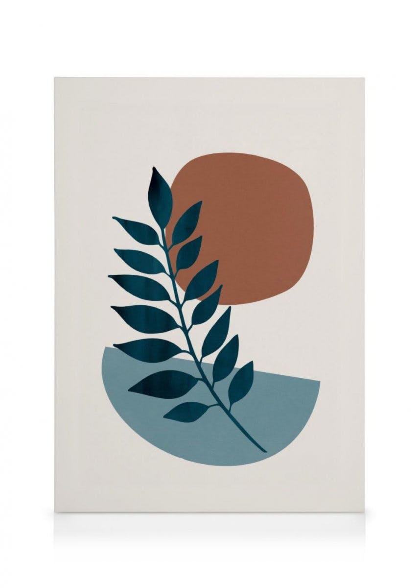 Botanical Shapes No1 Stampa su tela (70x100 cm - Cornice in nero) - Poster Store