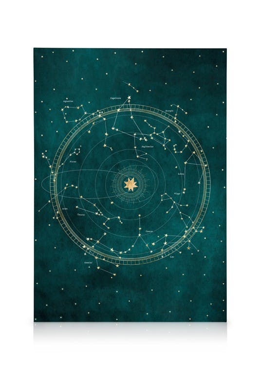 Sterrenbeeld Kaart Canvas (50x70 cm) - Poster Store