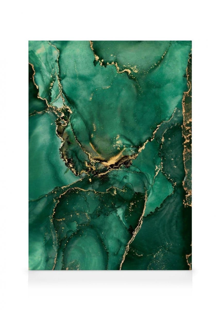 Toile Green Marble No2 (30x40 cm - Cadre noir) - Poster Store