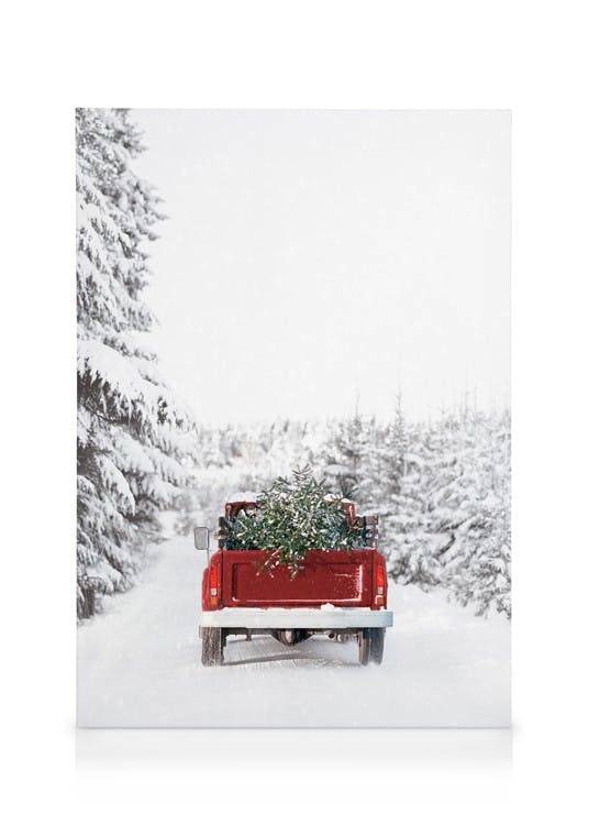Canvas Prints - Driving Home for Christmas Canvas print (50x70 cm - Oak Frame) - Poster Store