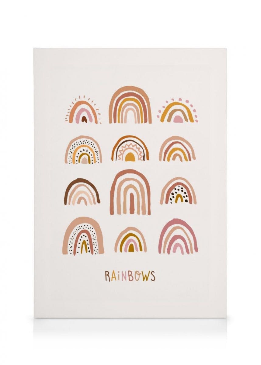 Playful Rainbows Obraz na płótnie (70x100 cm - Czarna ramka) - Poster Store