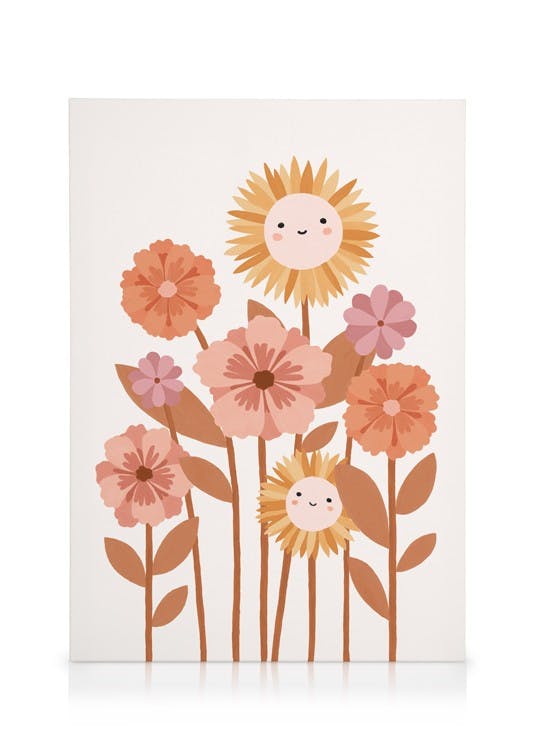 Canvastavlor - Glada Blommor Canvastavla (50x70 cm) - Poster Store