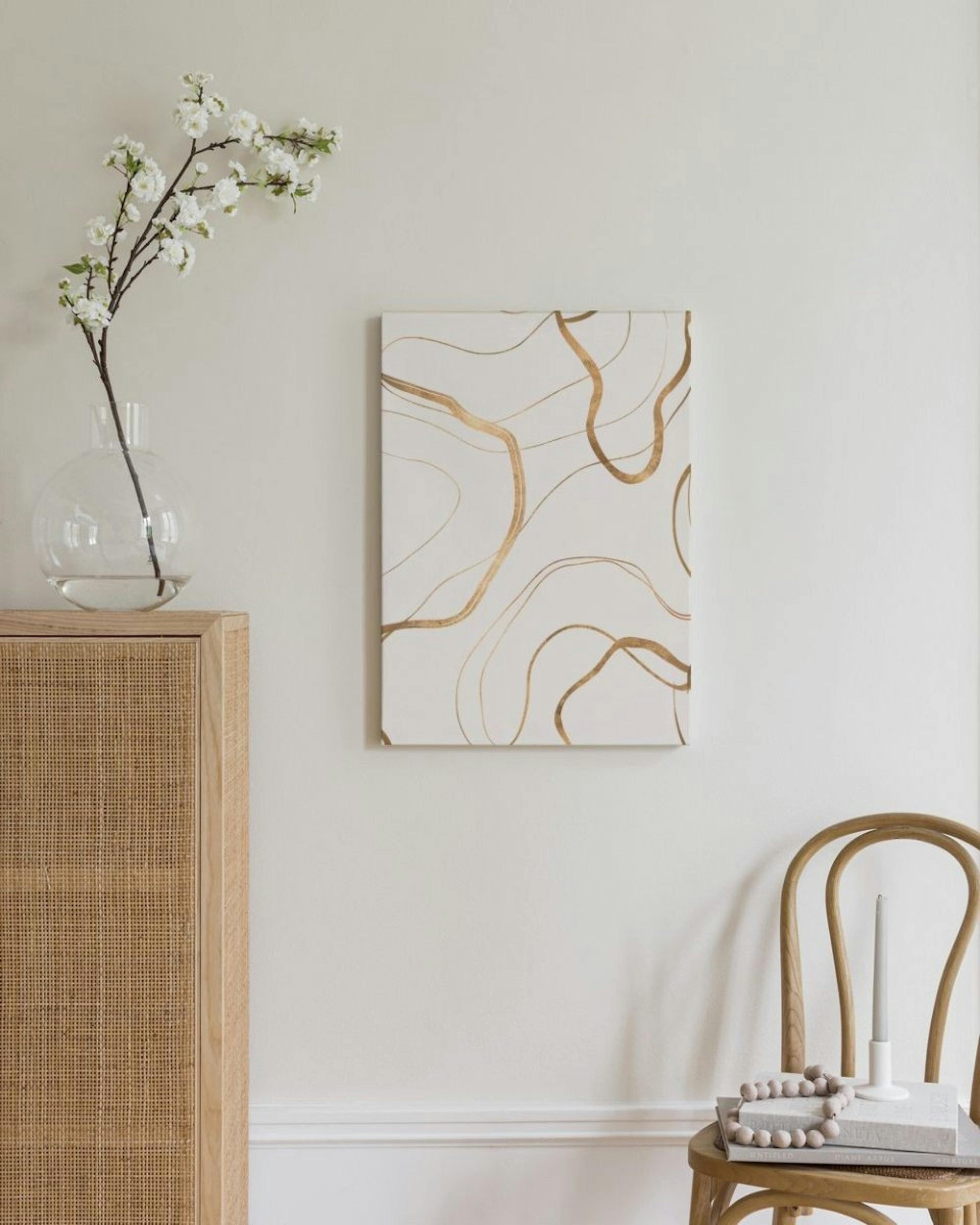 Golden Abstract Lines Canvas Print thumbnail