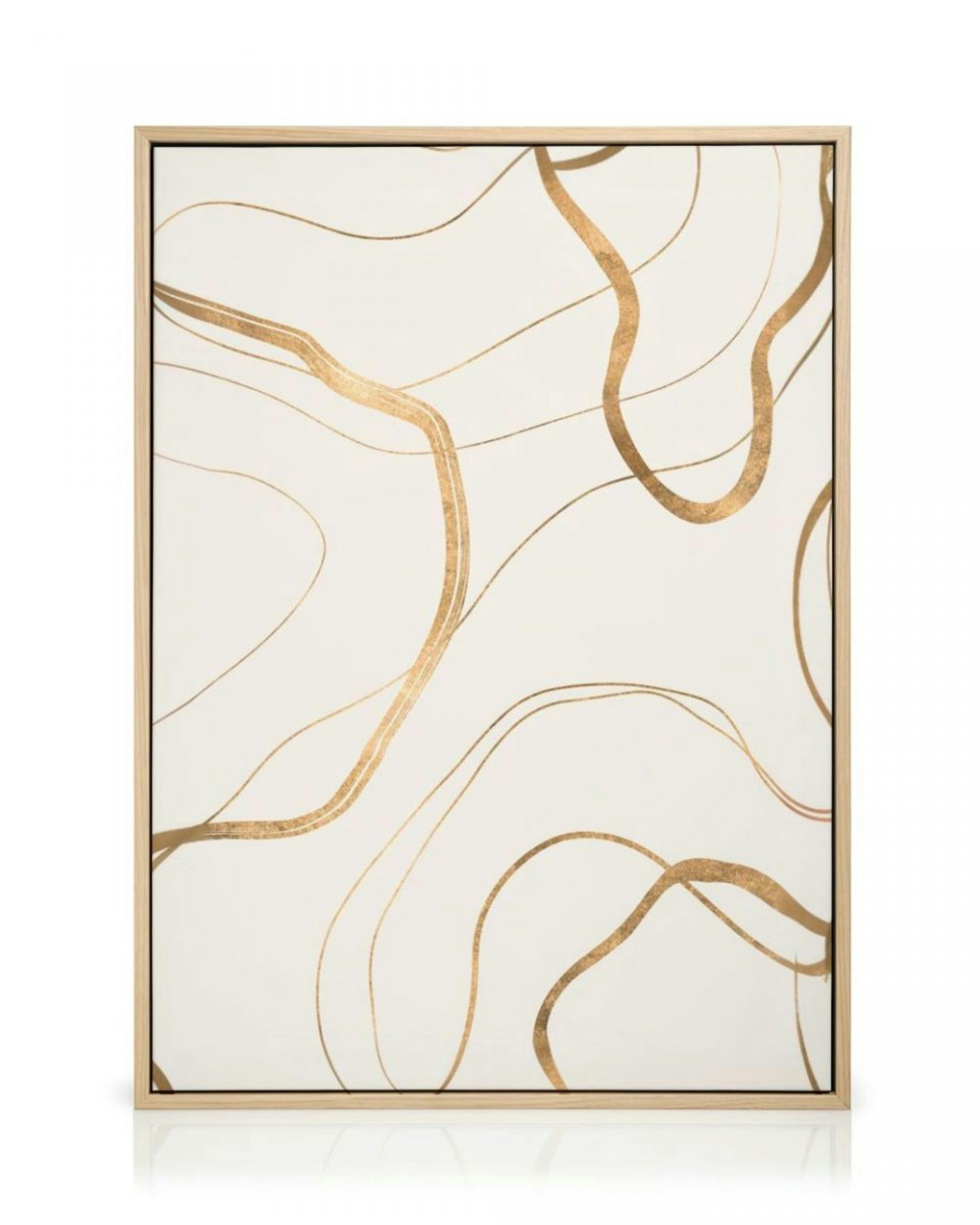 Golden Abstract Lines Canvas Print thumbnail