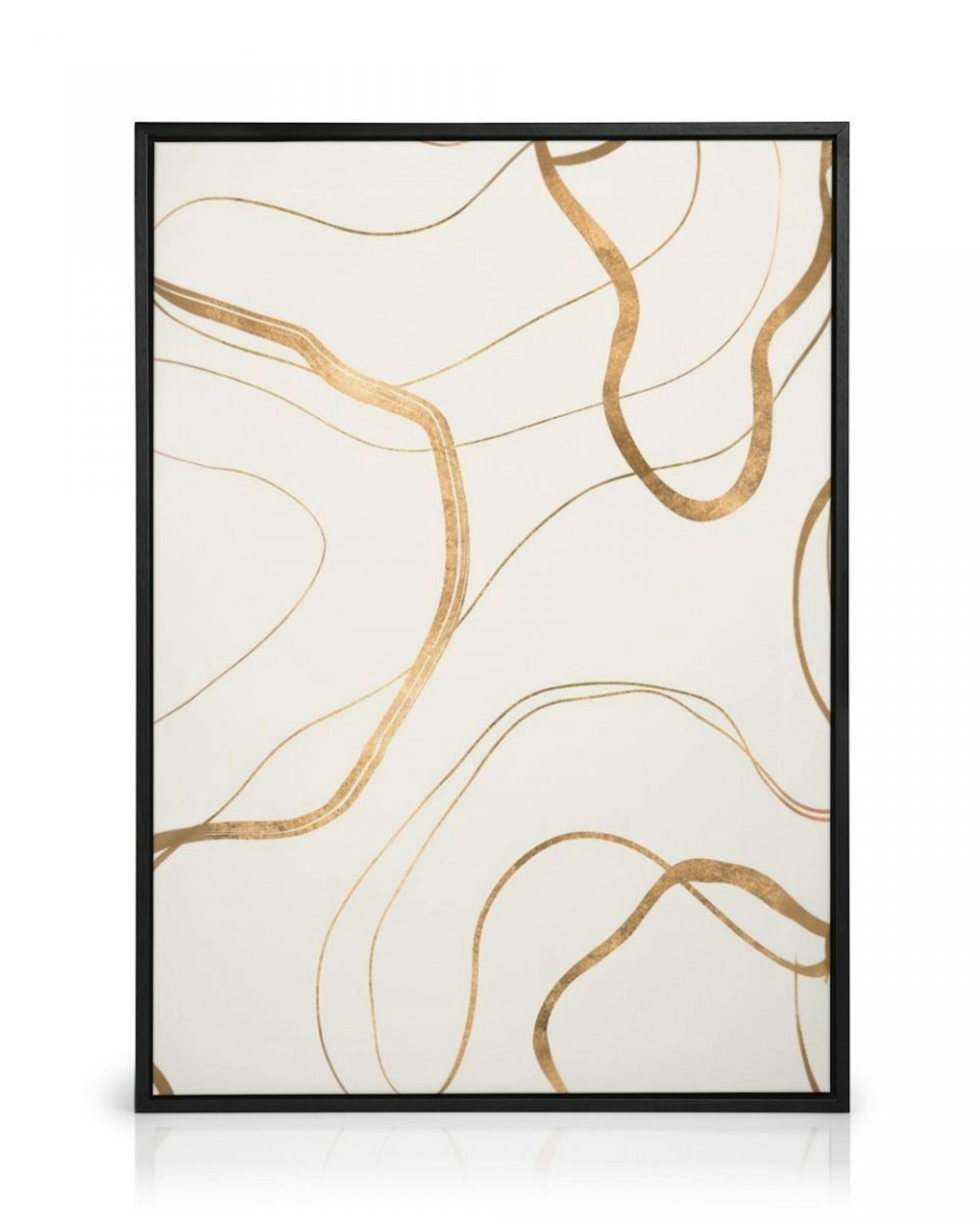 Golden Abstract Lines Canvas Print thumbnail