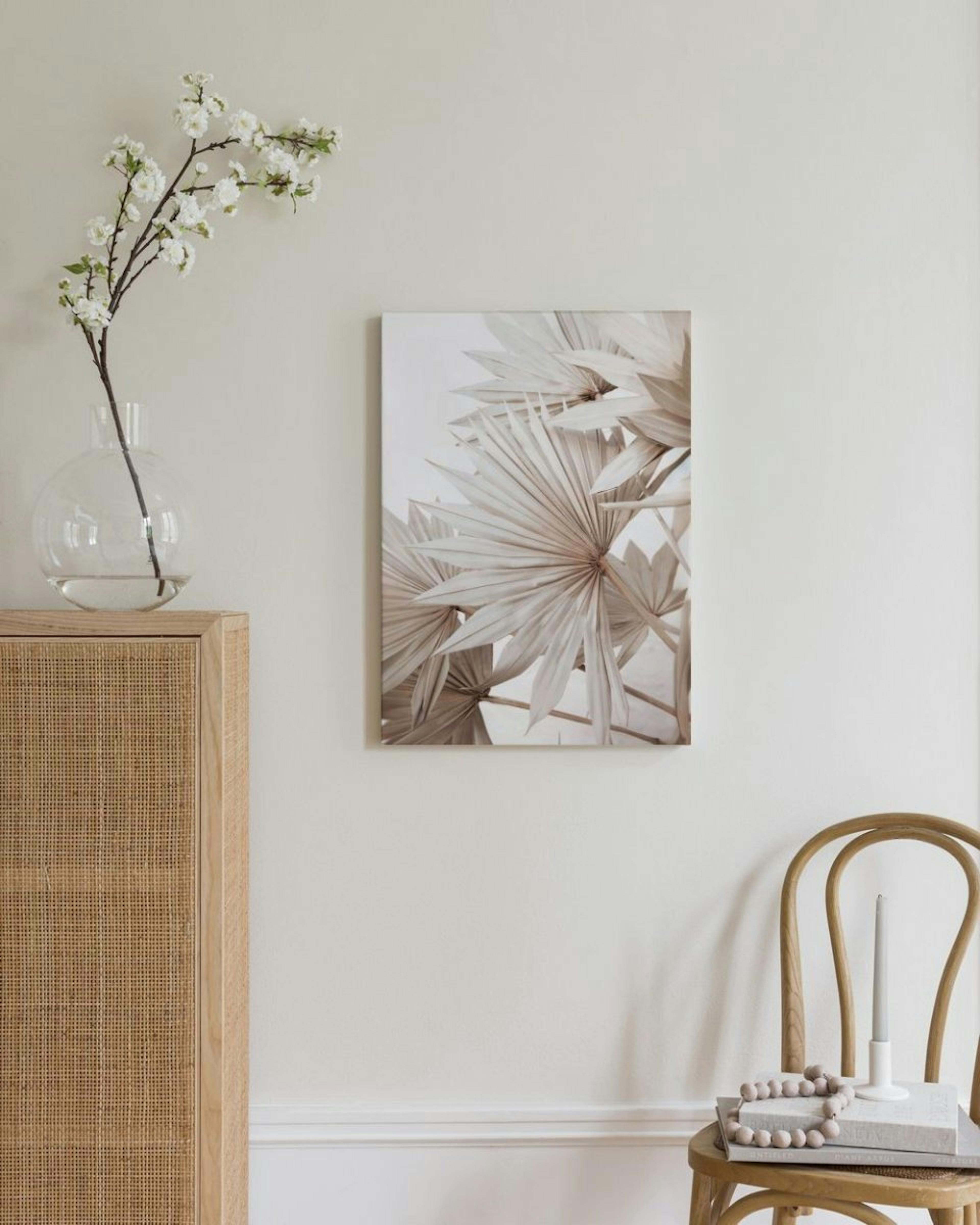 Beige Palm No1 Canvas Print thumbnail