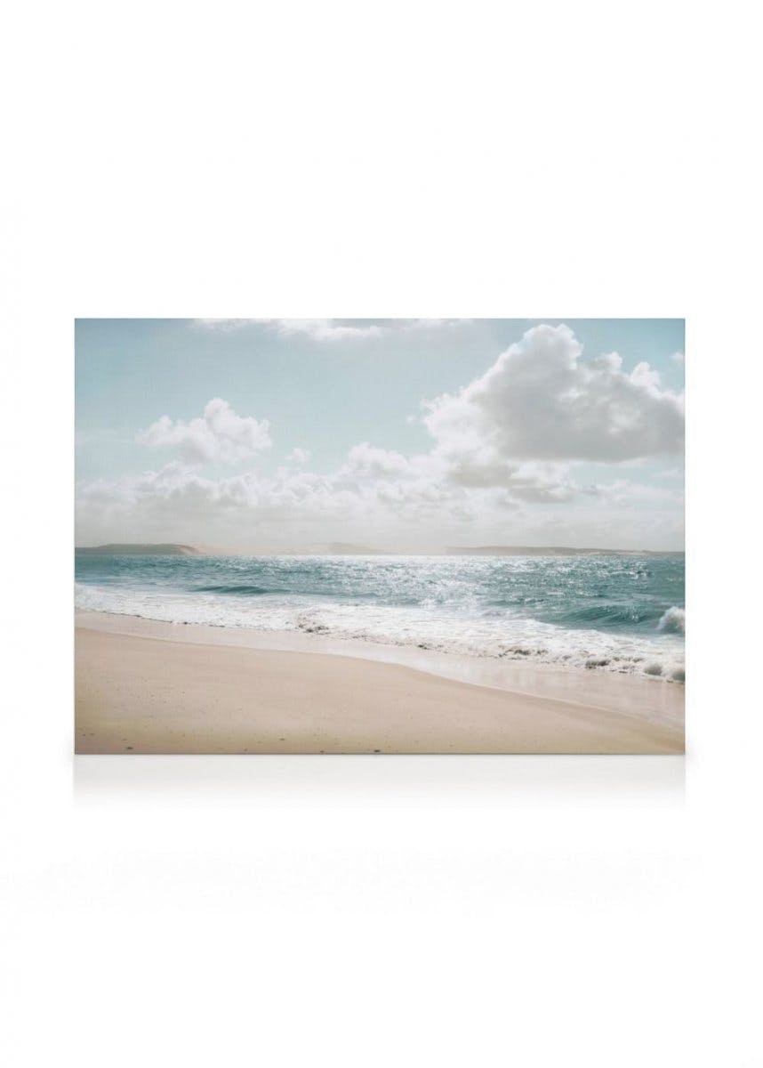 Toile Mer Scintillante (70x100 cm - Cadre noir) - Poster Store