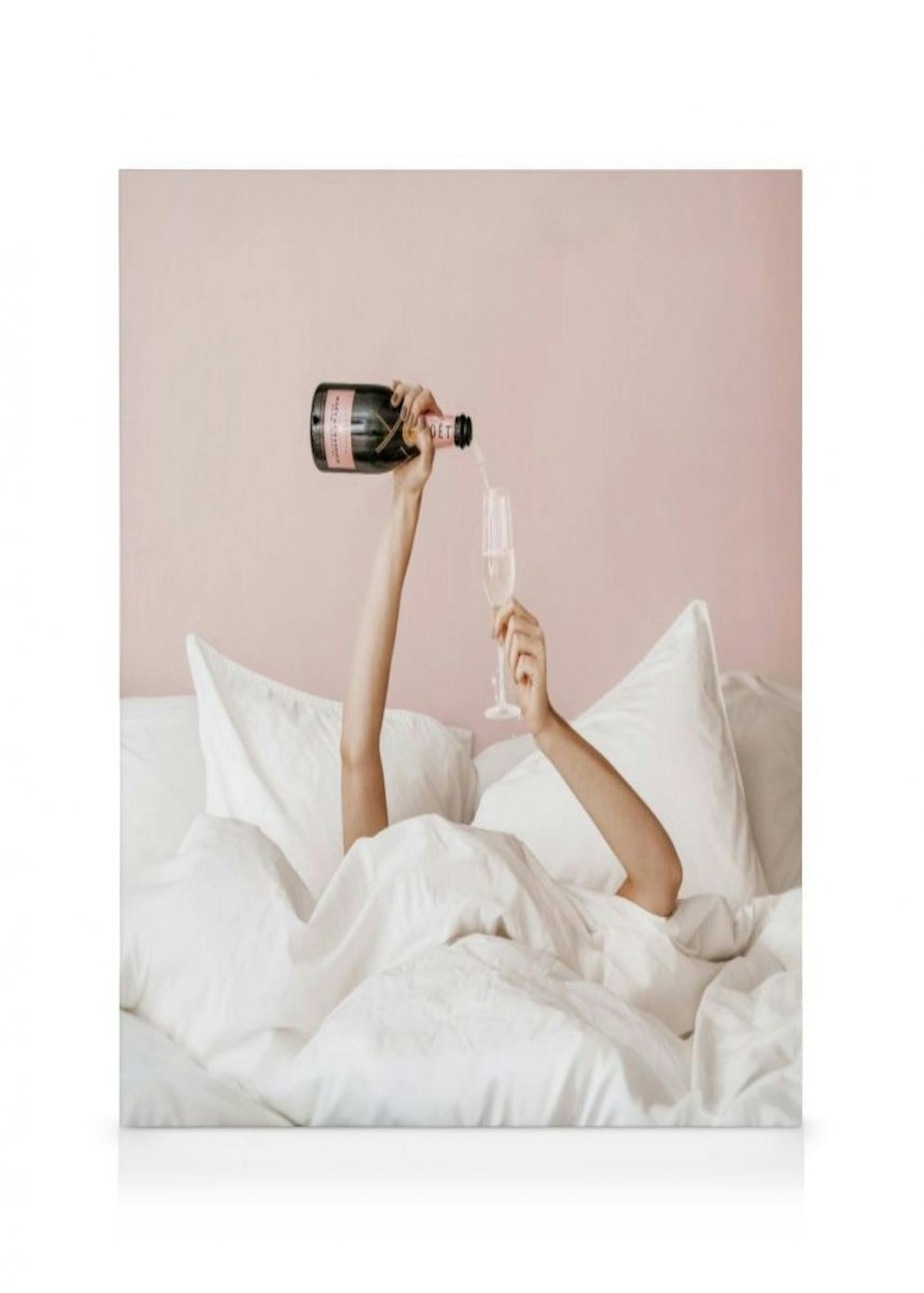 Champagne in Bed Canvas Print 0