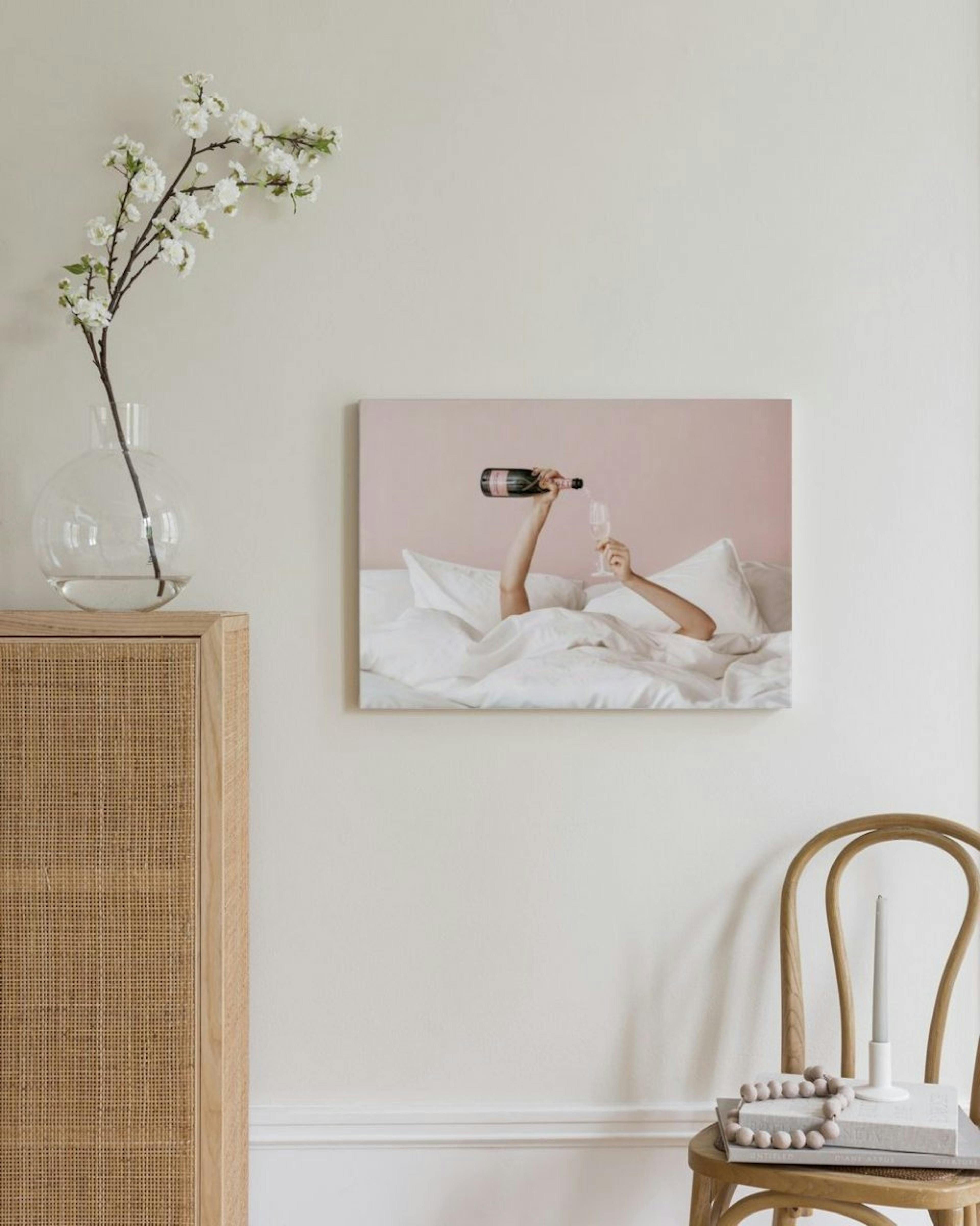 Champagne in Bed Canvas Print thumbnail