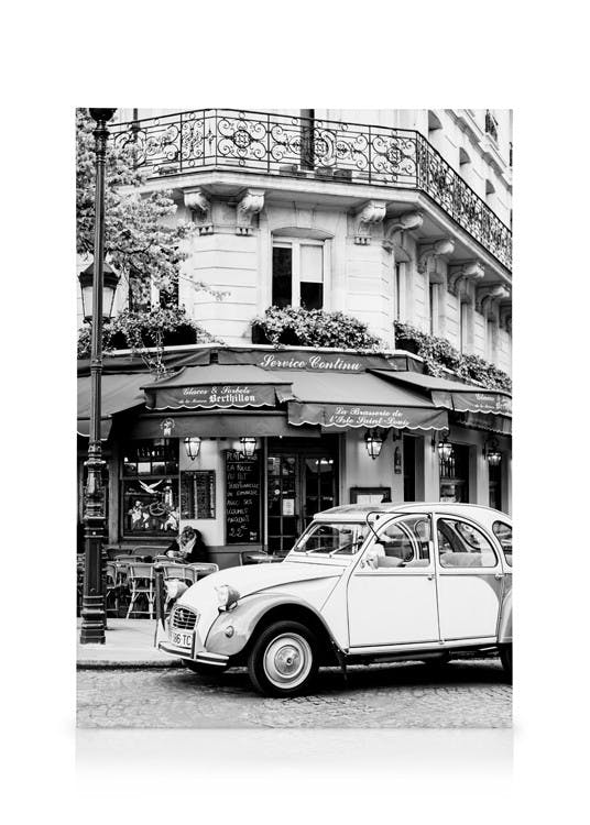 Paris Corner Canvas print (30x40 cm - Black Frame) - Poster Store High Quality Picture Frames