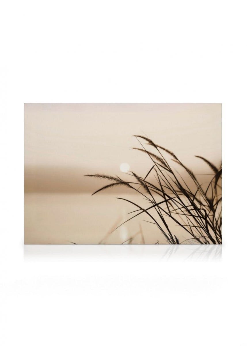 Toile Silhouette de Roseau (70x100 cm - Cadre noir) - Poster Store