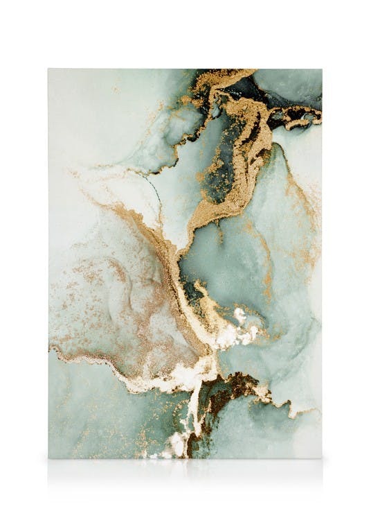 Abstract Green Marble No2 Toile (70x100 cm - Cadre noir) - Poster Store