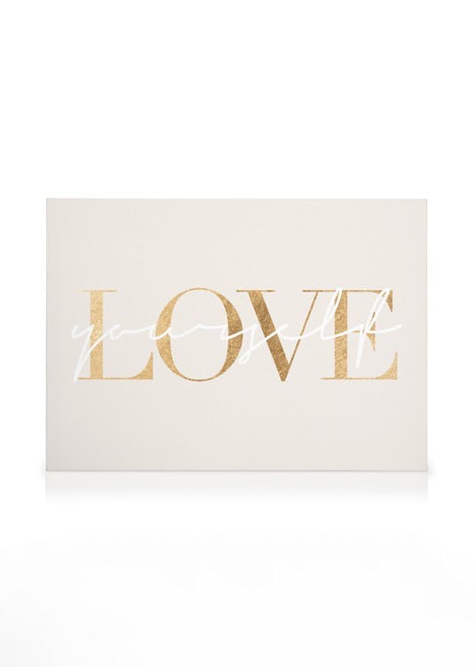 Love Yourself Canvas (30x40 cm - Fotolijst Eiken) - Poster Store