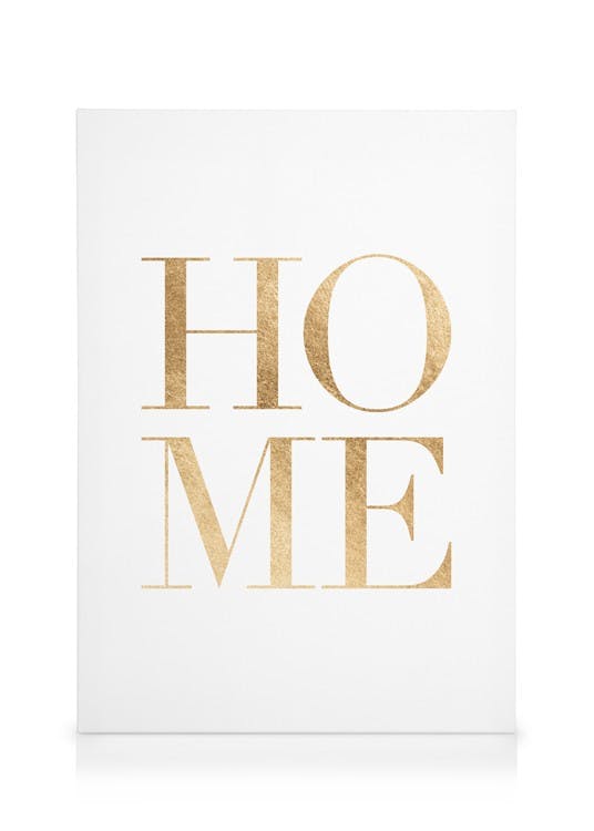 Gold Home Stampa su tela (50x70 cm - Cornice in nero) - Poster Store