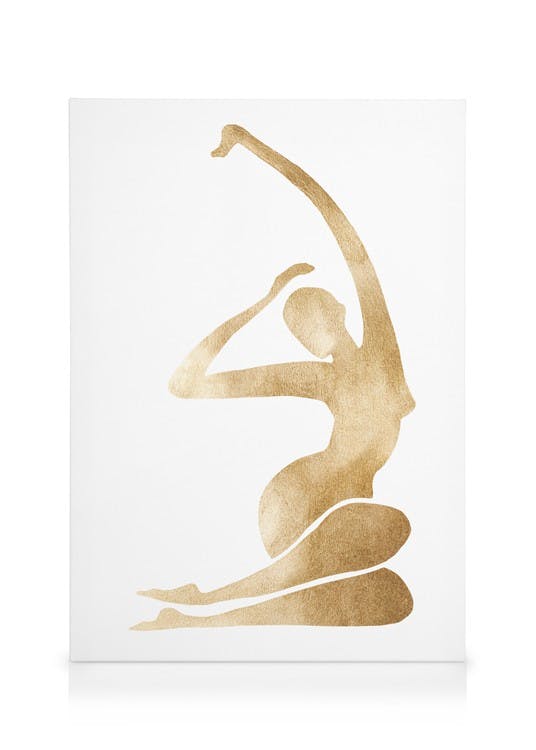 Silhouette Dorée Toile (50x70 cm) - Poster Store