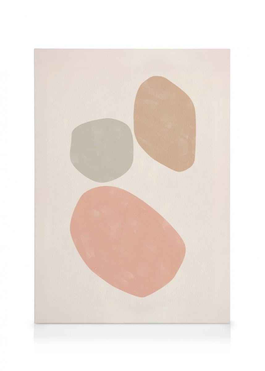 Toile rose et beige abstrait No2 (50x70 cm - Cadre de chêne) - Poster Store