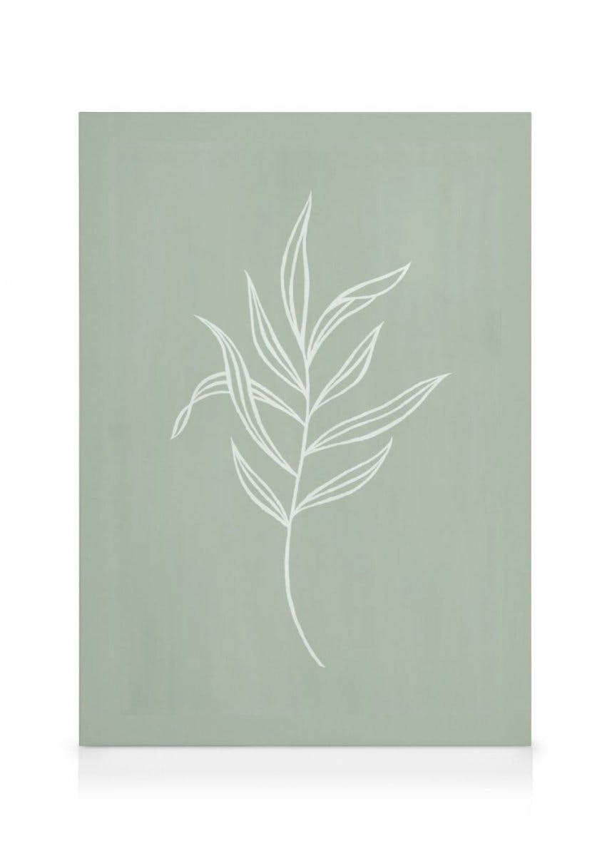 Canvastavlor - Leaves in Green canvastavla (30 x 40 cm - Svart ram) - Poster Store