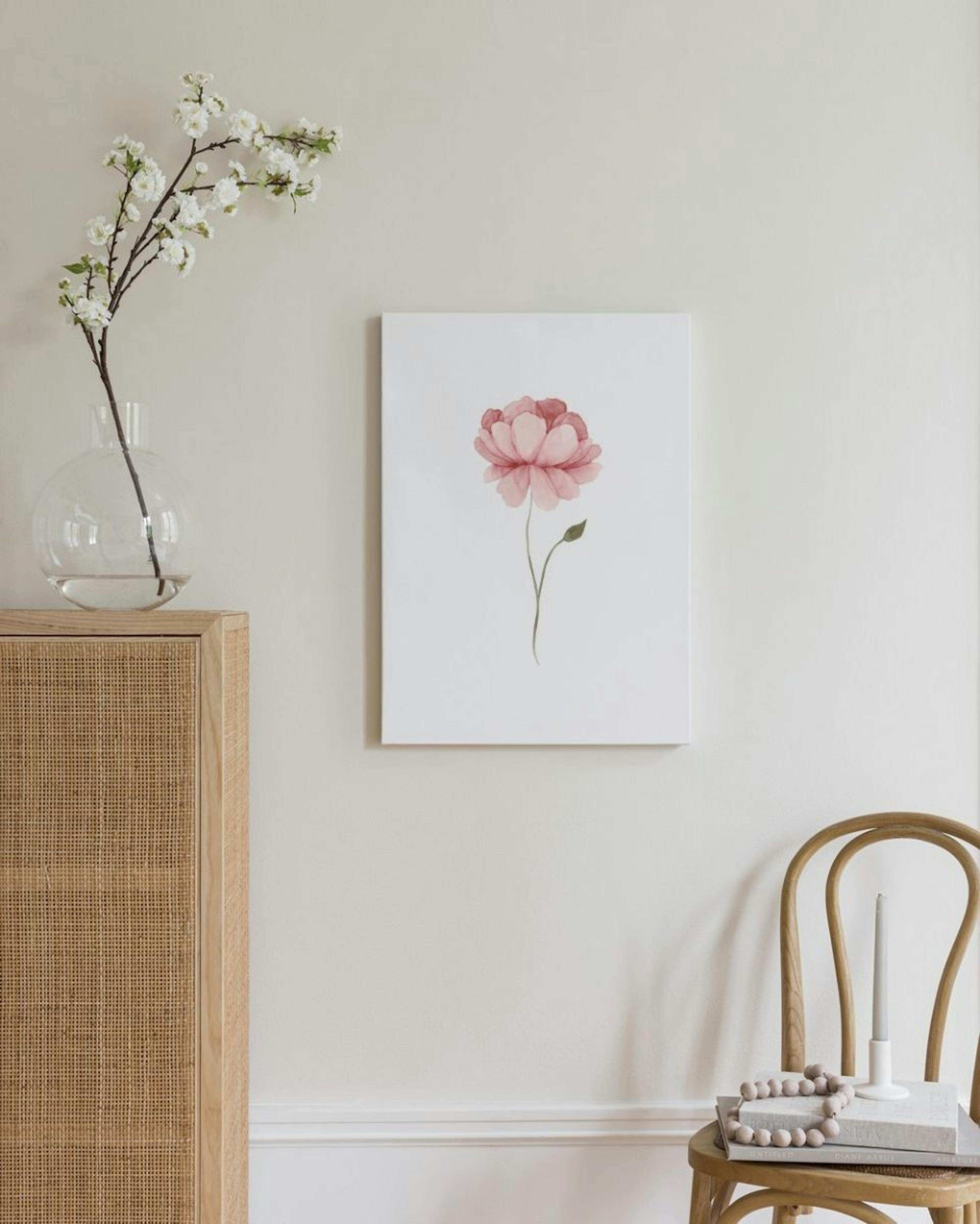 Watercolour Peony Canvas thumbnail