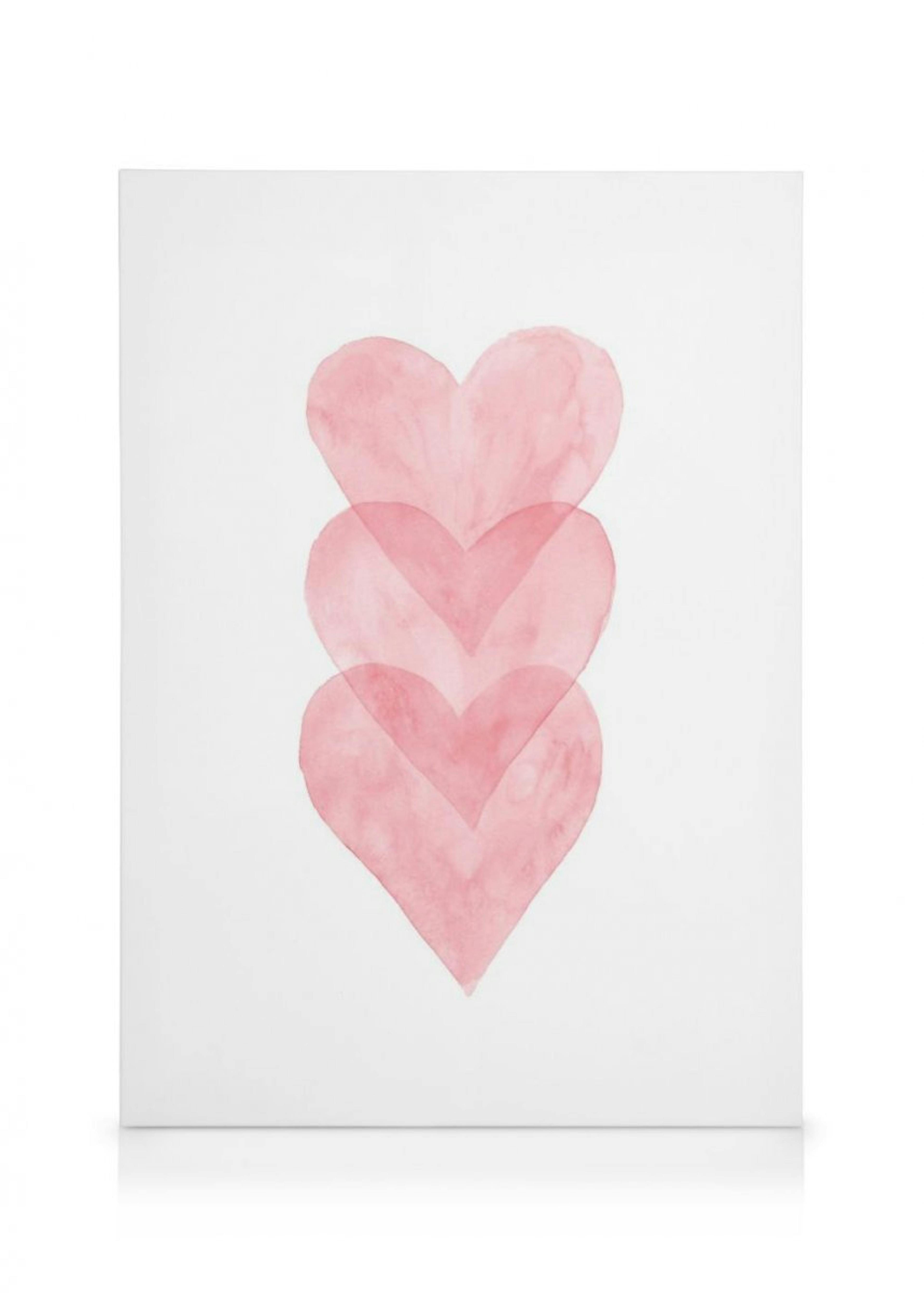 Watercolour Hearts Canvas Print 0