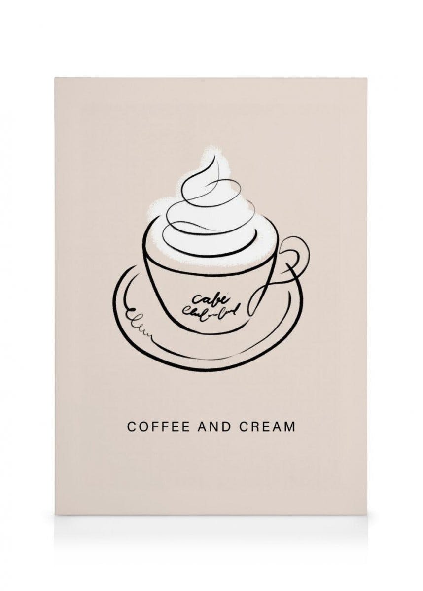 Koffie en Crème Canvas (50x70 cm - Fotolijst Zwart) - Poster Store