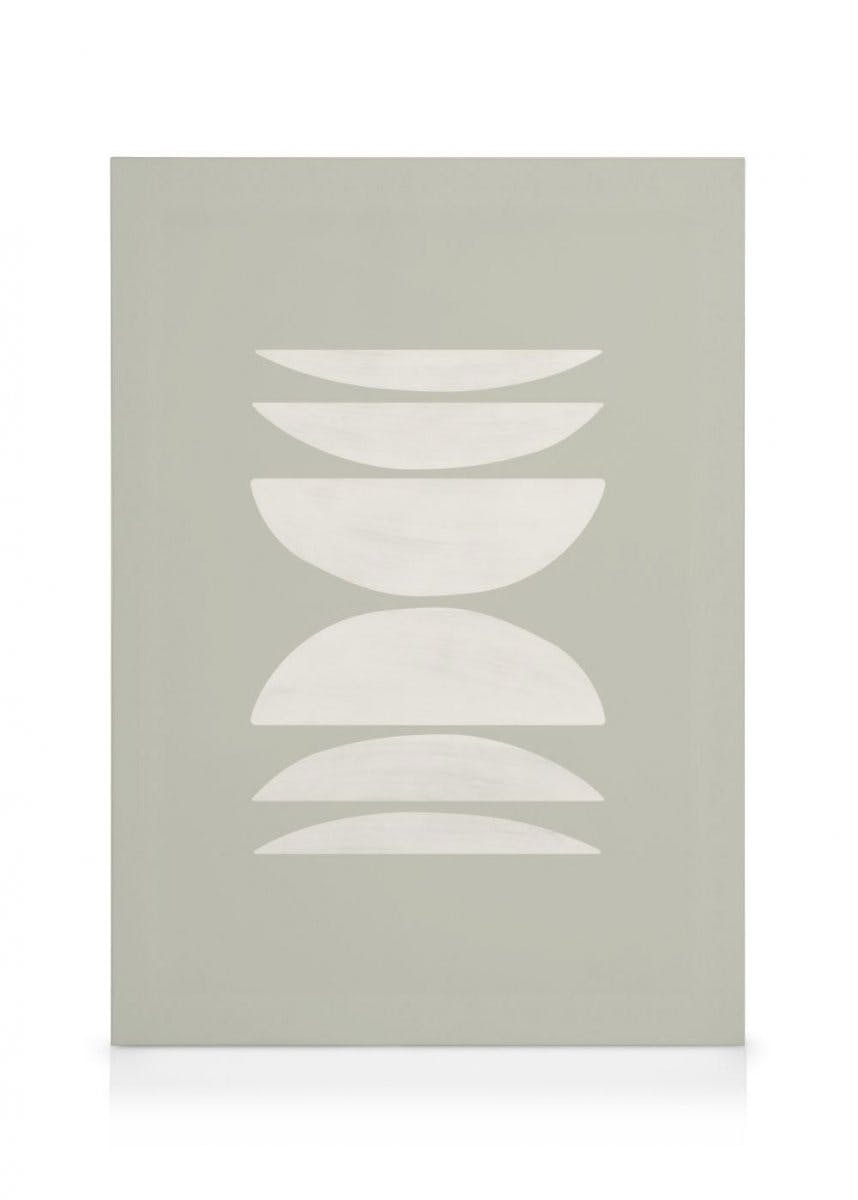 Lerretsbilde - Grafisk Mønster Grønn (50x70 cm - Eikeramme) - Poster Store