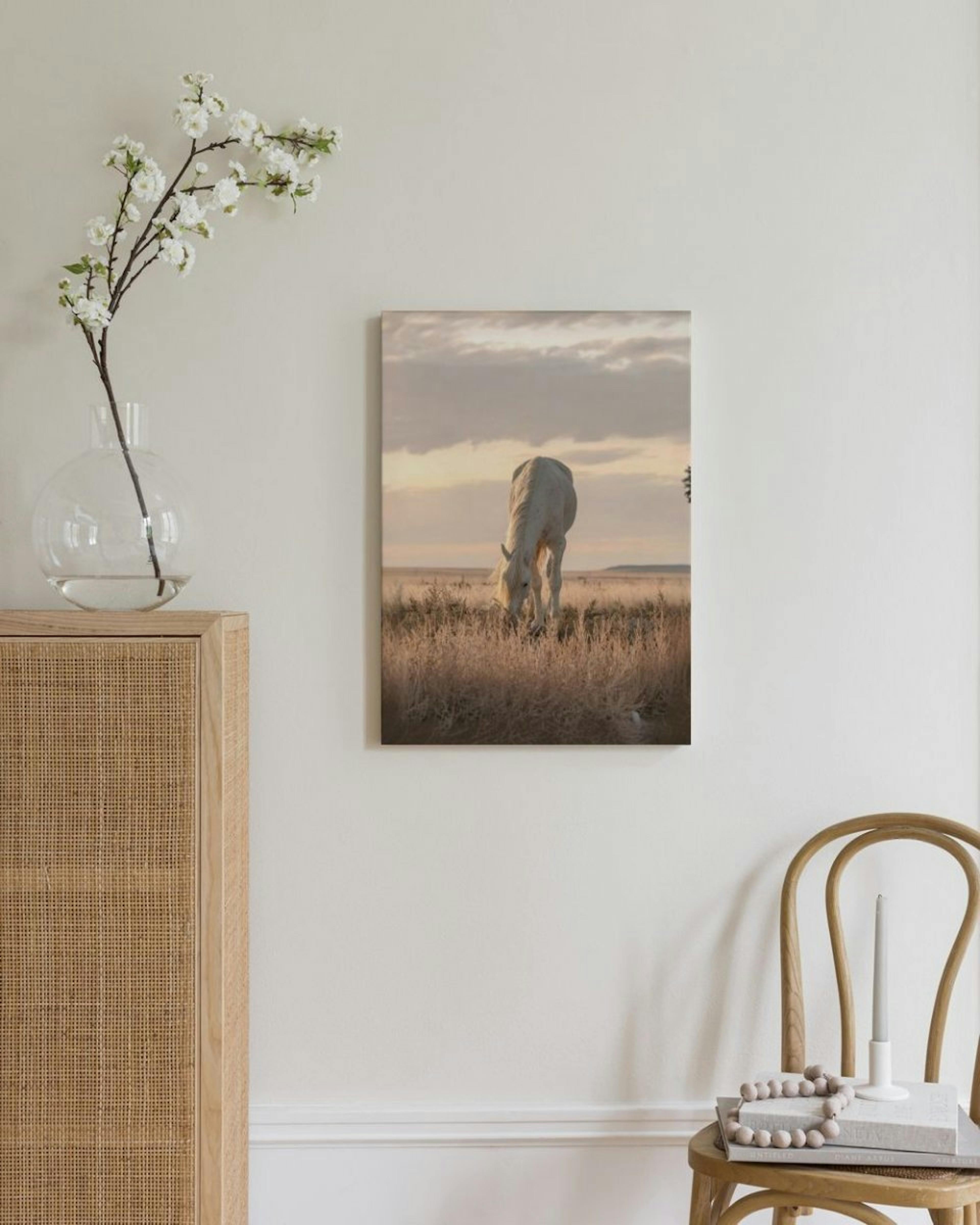 Paard in Zonsondergang Canvas thumbnail