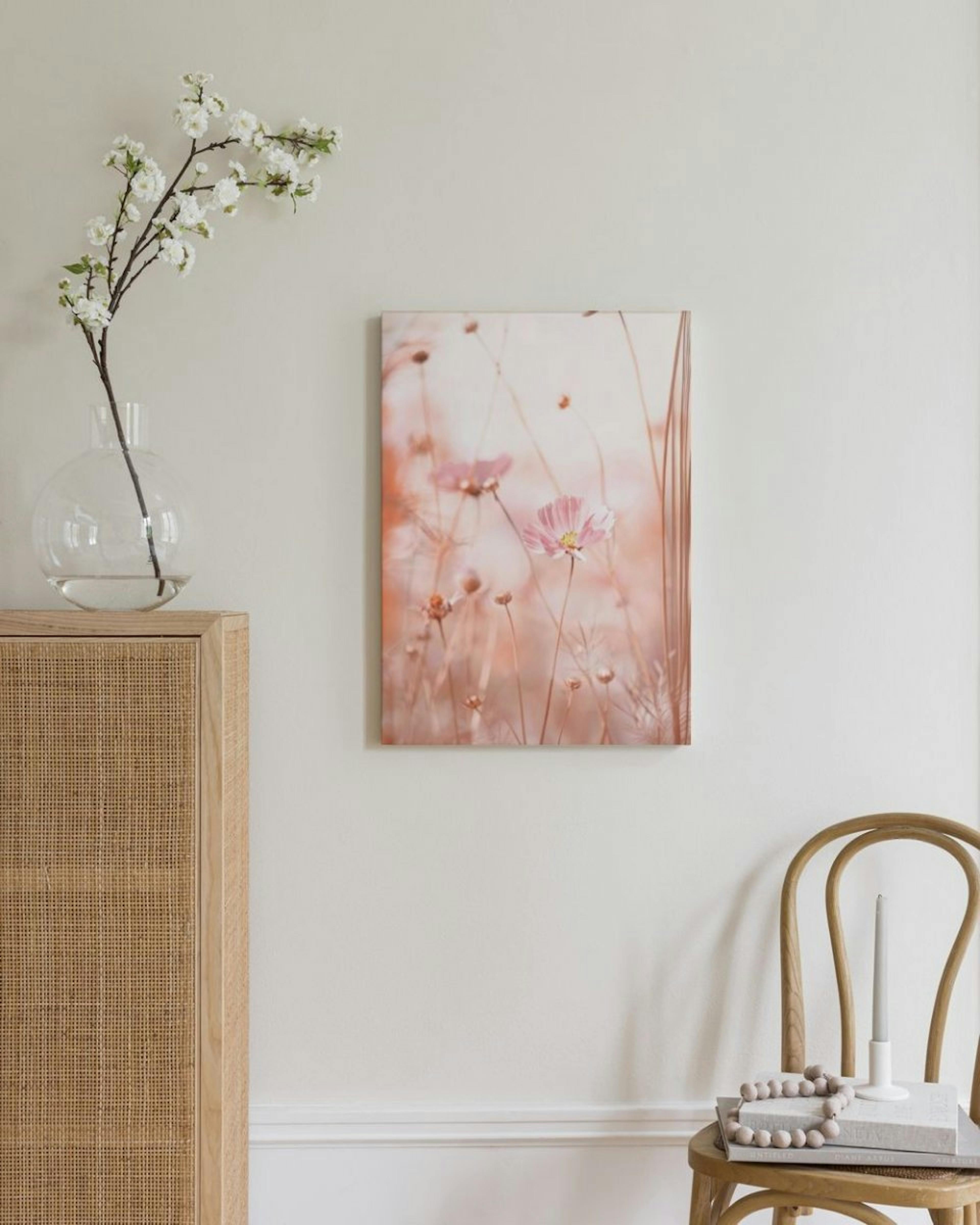 Pink Cosmos Flowers Canvas Print thumbnail