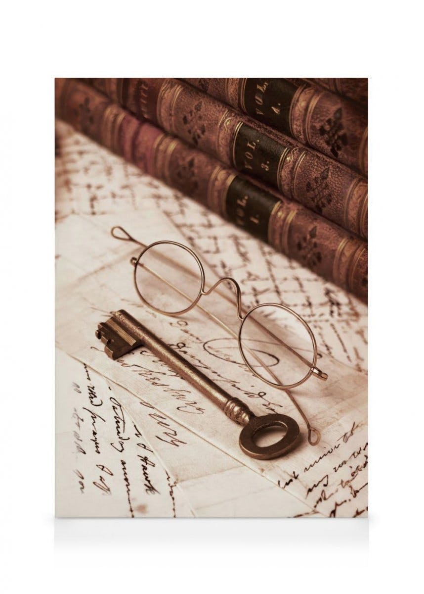 Escritorio del Mago Lienzo (70x100 cm - Marco de negro) - Poster Store