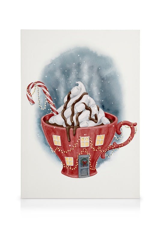 Canvas Prints - Wintery Cup Canvas print (30x40 cm - Oak Frame) - Poster Store