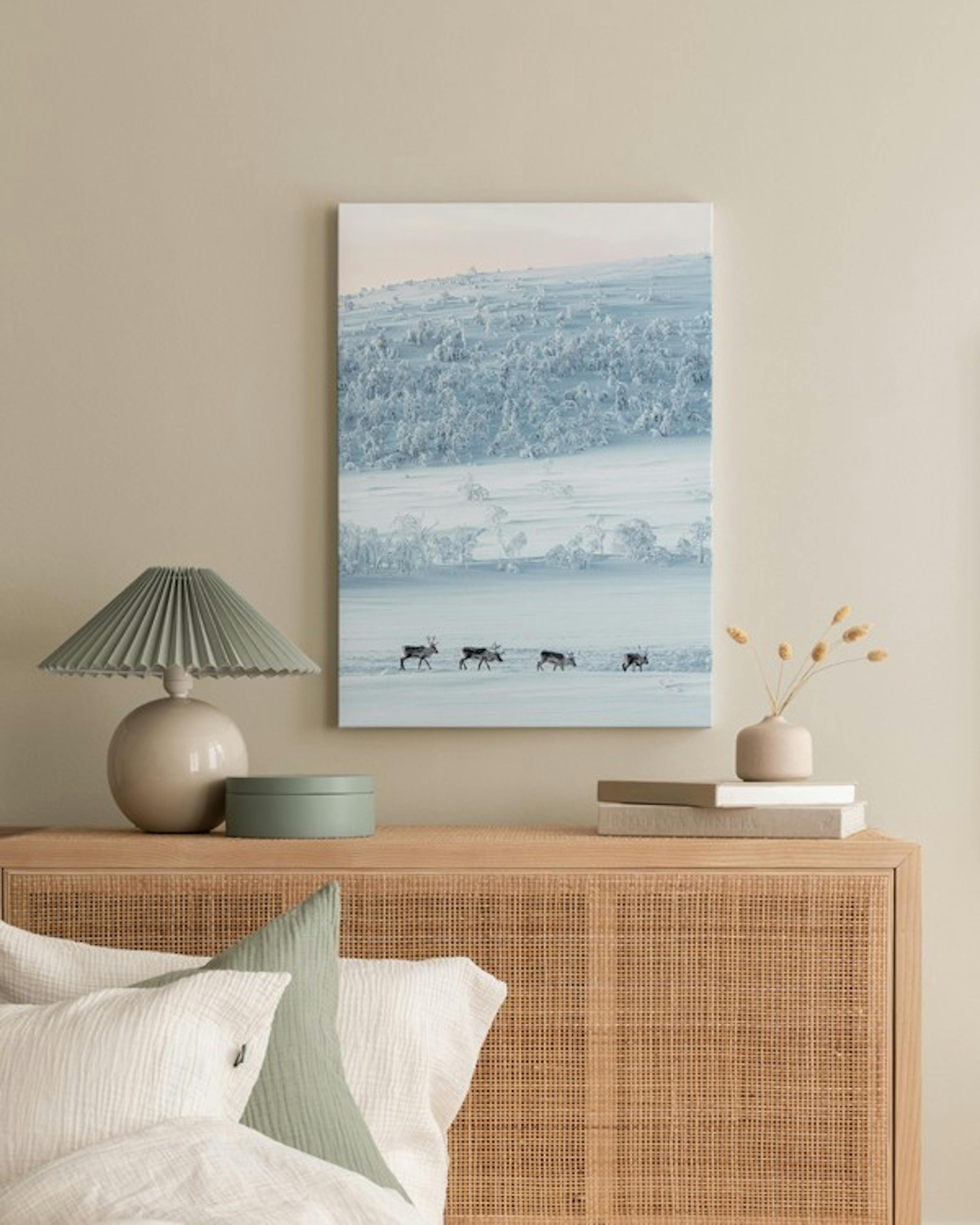 Snowscape Reindeers Toile thumbnail