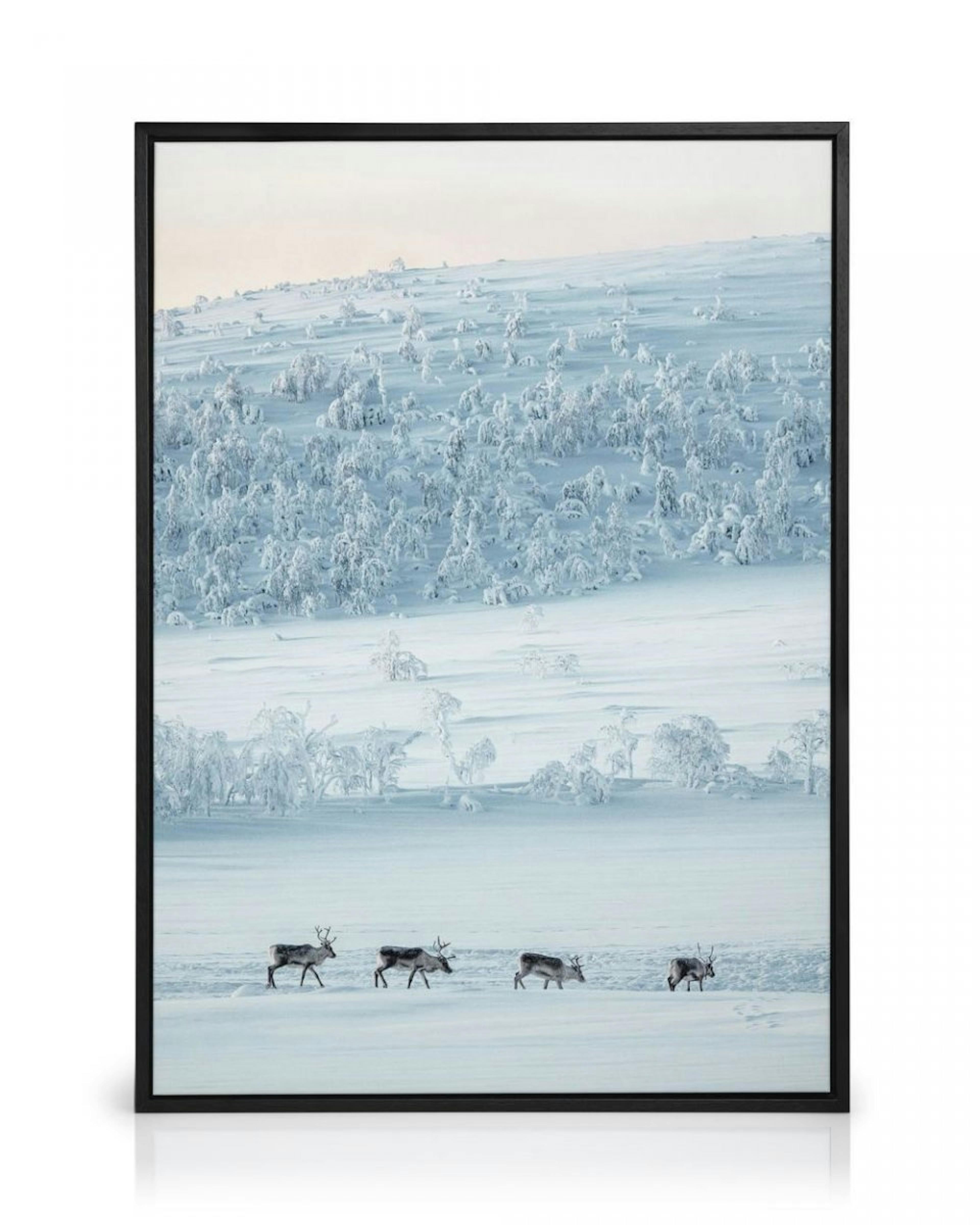 Snowscape Reindeers Obraz na plátně thumbnail