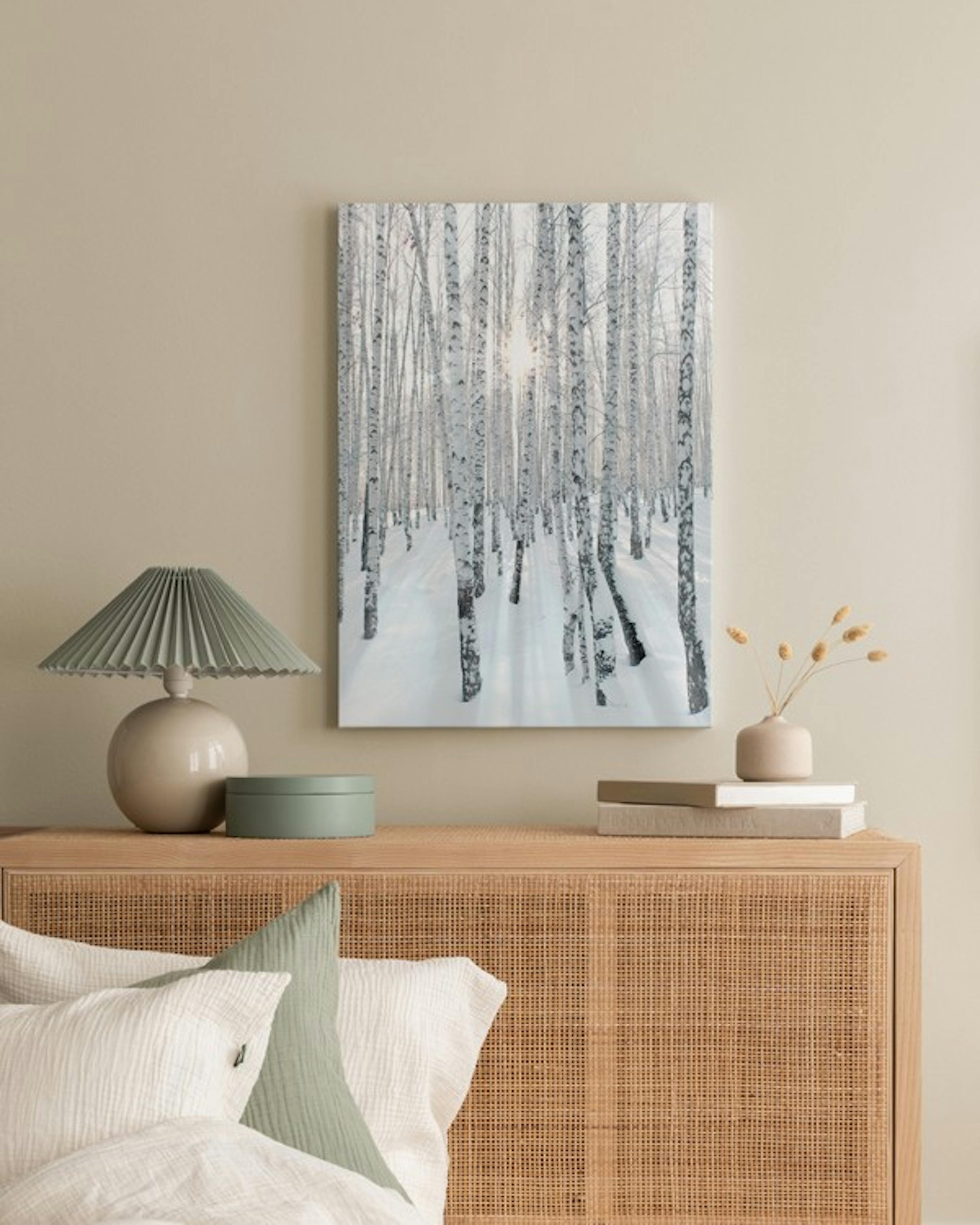 Snowy Birch Forest Obraz na plátně thumbnail
