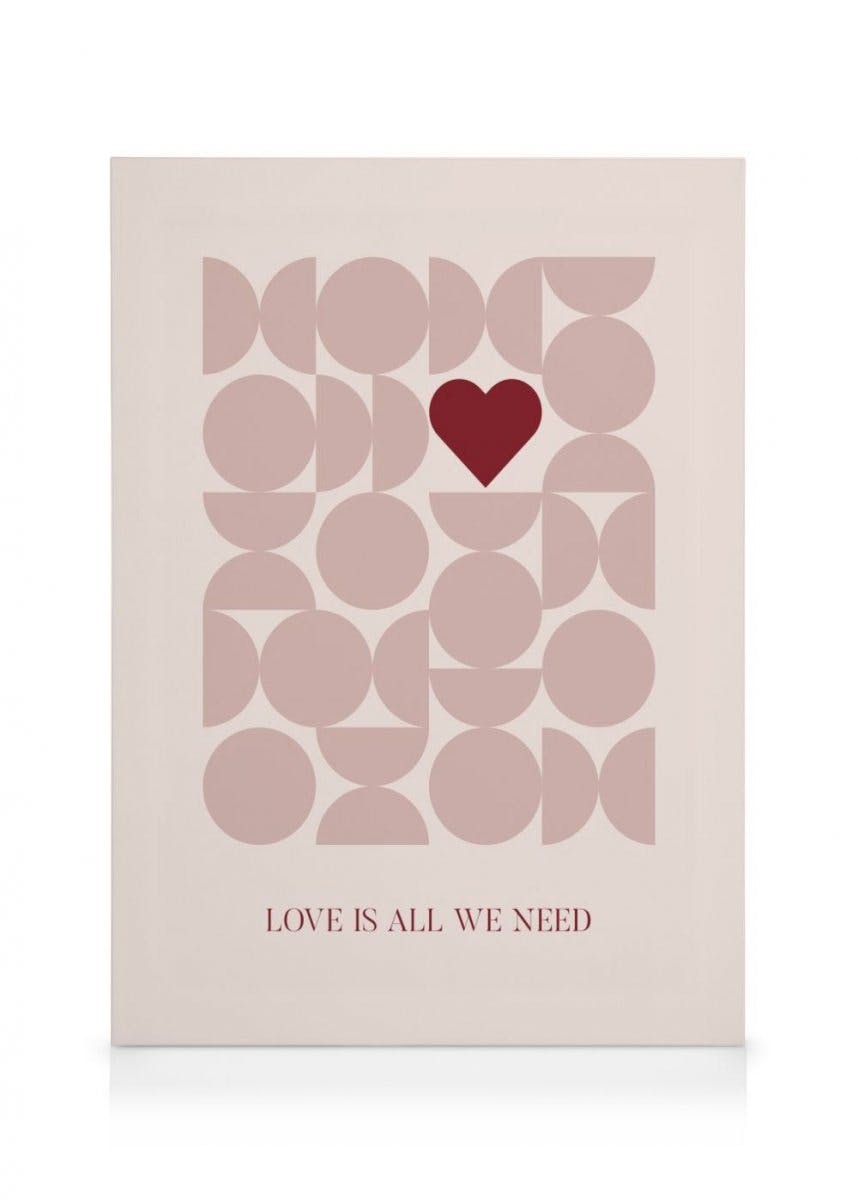 Love Is All We Need Canvas Print (70x100 cm - Black Frame) - Poster Store