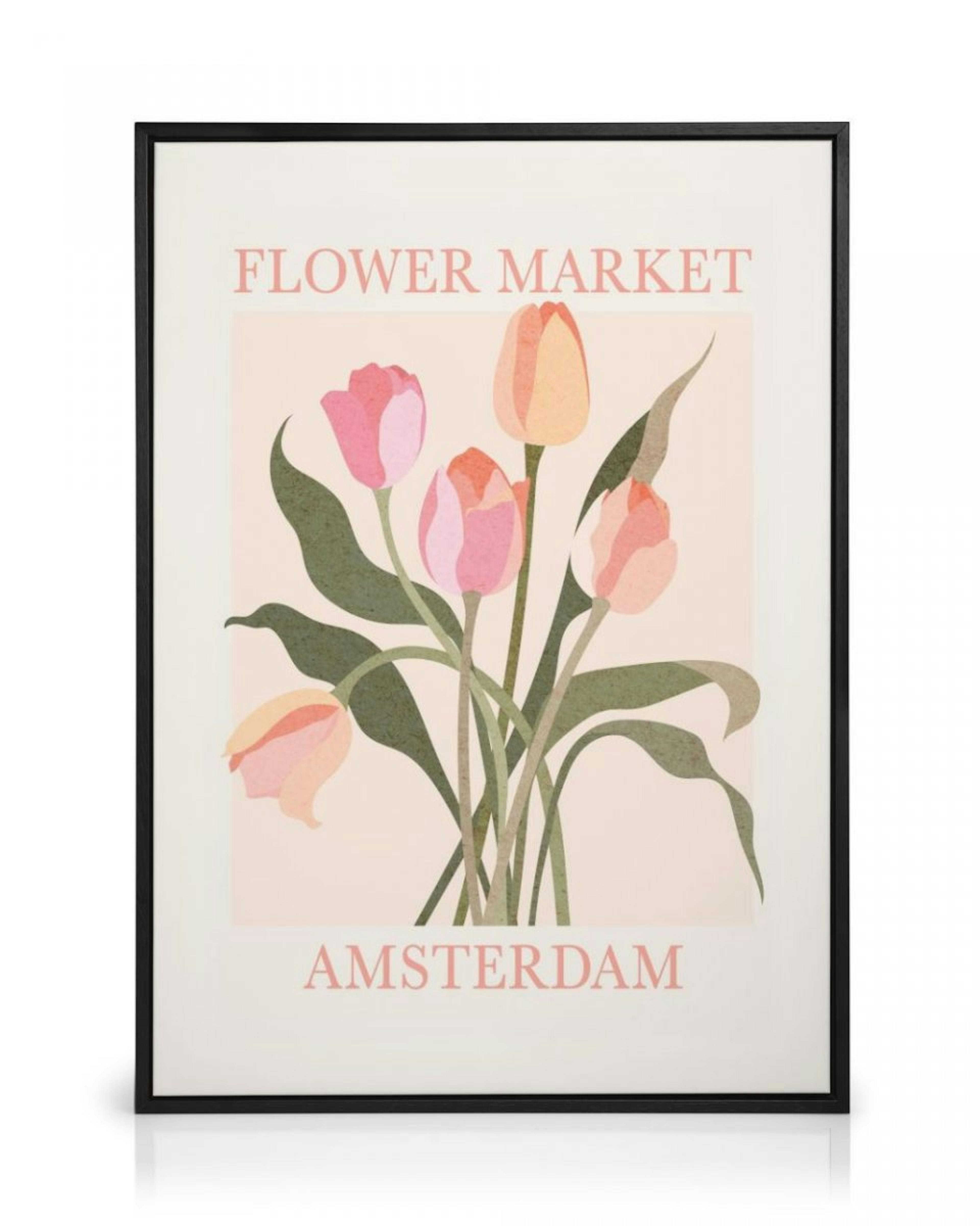 Amsterdam Flower Market Canvas Print thumbnail