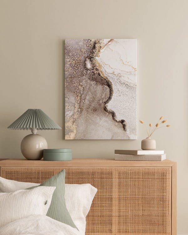 Canvas Prints - Abstract Beige Marble No1 Canvas print (50x70 cm) - Poster Store