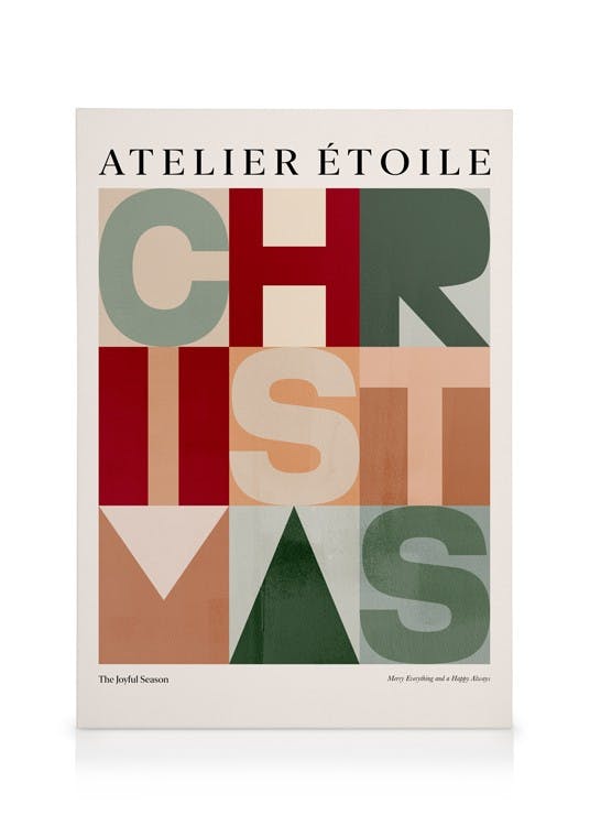 Graphic Christmas Canvas (50x70 cm - Fotolijst Zwart) - Poster Store