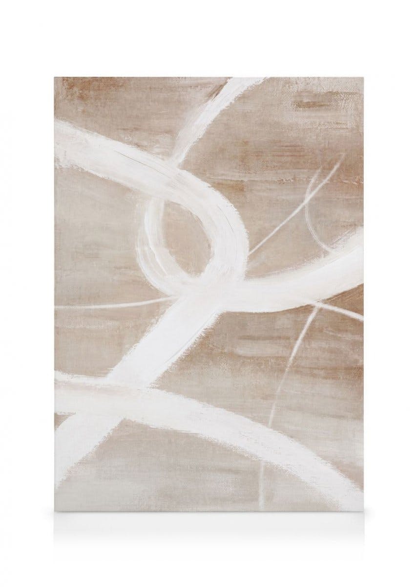 Abstract Beige No2 Canvas (50x70 cm - Fotolijst Zwart) - Poster Store