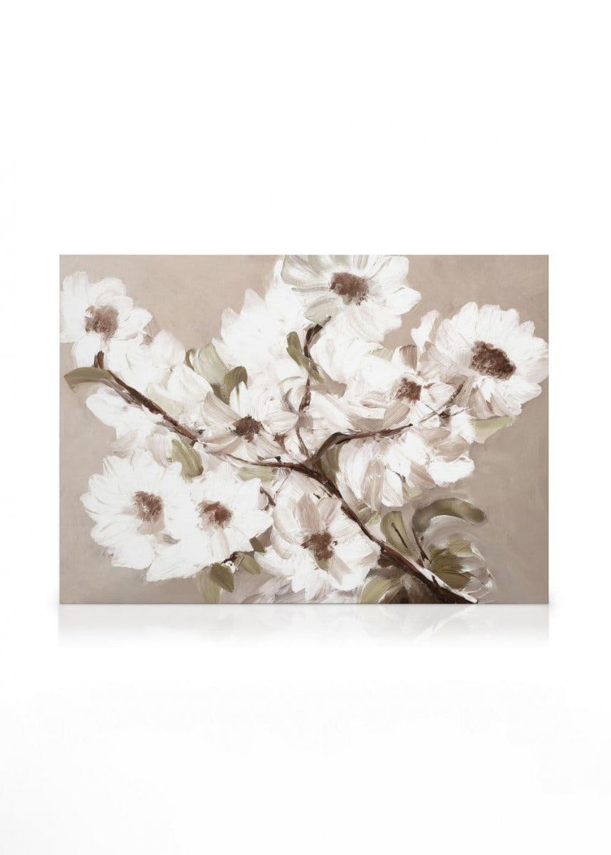 Canvas Prints - Acrylic Flowers Canvas print (50x70 cm - Oak Frame) - Poster Store