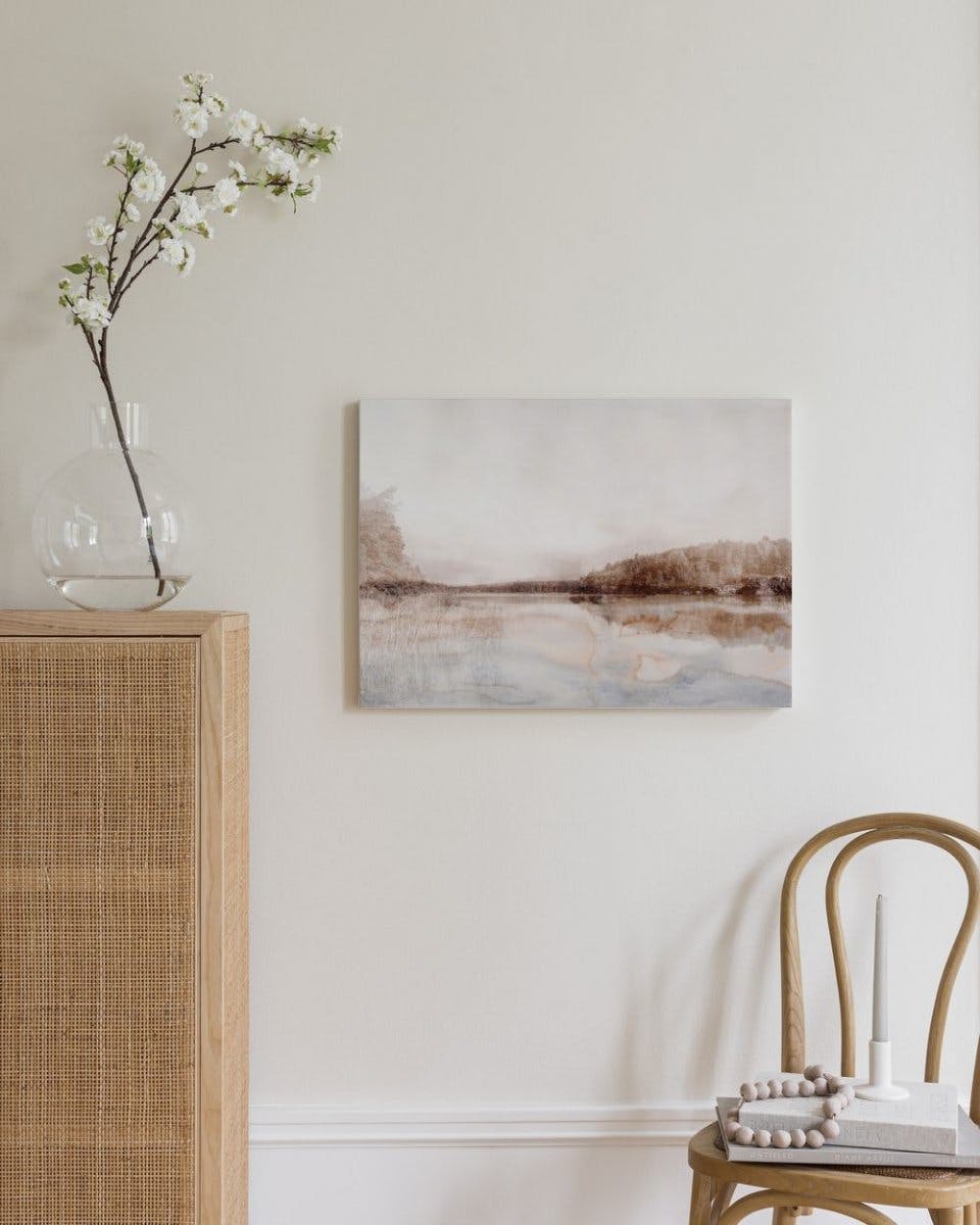Canvas Prints - Aquarelle Landscape Canvas print (30x40 cm - Oak Frame) - Poster Store
