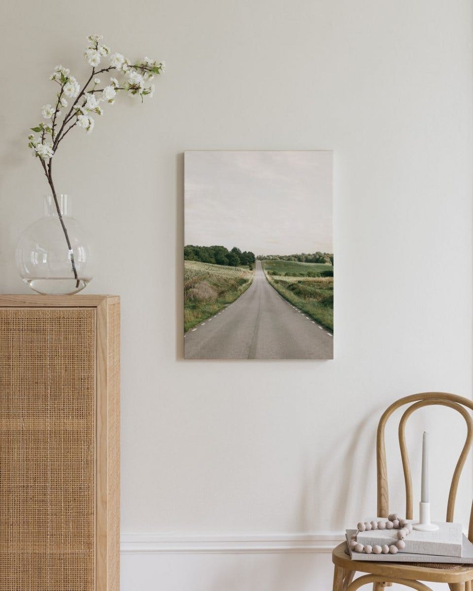 Canvas Prints - The Long Way Canvas print (30x40 cm - Oak Frame) - Poster Store