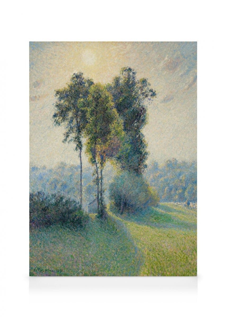 Camille Pissarro - Landscape at Saint-Charles, Near Gisors, Sunset Obraz na płótnie (50x70 cm - Czarna ramka) - Poster Store