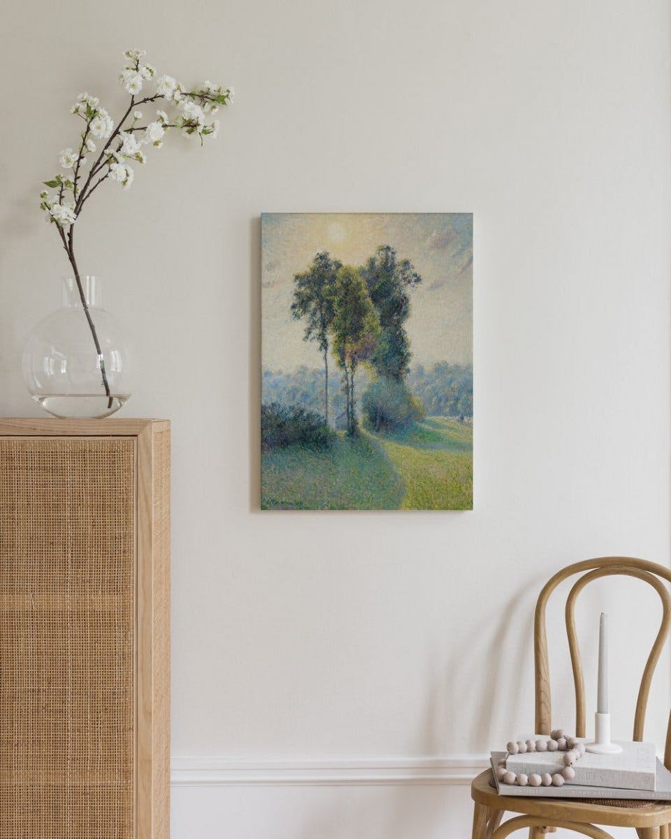 Canvas Prints - Camille Pissarro - Landscape at Saint-Charles, Near Gisors, Sunset Canvas print (30x40 cm) - Poster Store