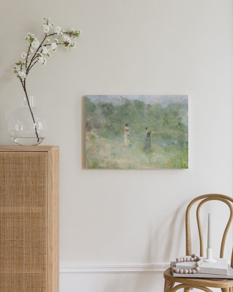 Canvas Prints - Thomas Wilmer Dewing - Summer Canvas print (50x70 cm - Black Frame) - Poster Store