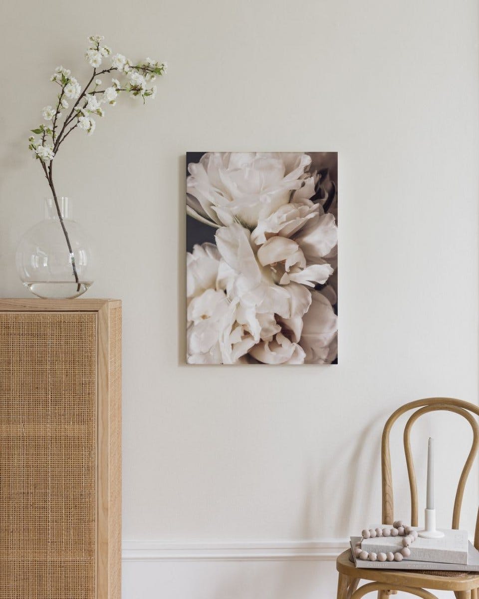 Canvas Prints - Peonies in Bloom Canvas print (30x40 cm - Oak Frame) - Poster Store
